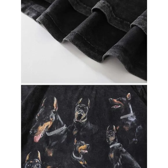 ⭐ Aelfric Eden Oversized Dog Graphic Tee Men's Streetwear Casual Unisex T-Shirt