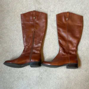 🧥 Inc wide calf Fawne brown, leather riding boot