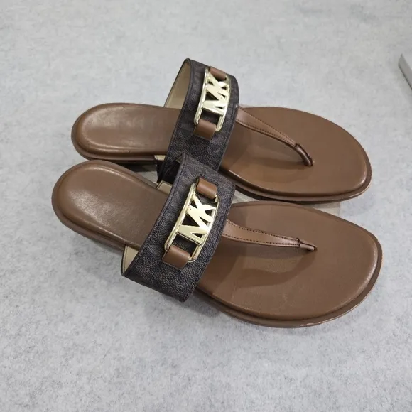 🐢 Michael Kors Camila Thong Sandals Size 8.5 Great Shape!