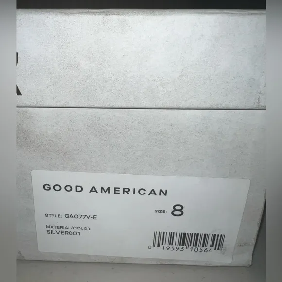 🪩 NIB! Good American Silver Lucite Heeled Thong Sandals