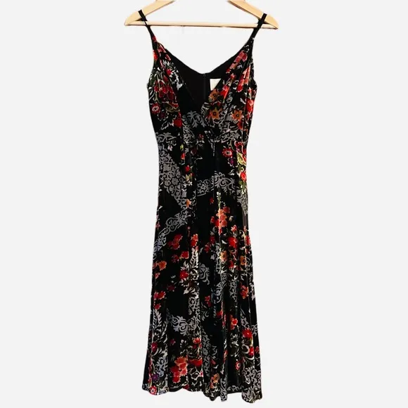 🆕 NWT Anthro eri   ali Velvet Kora Floral Burnout