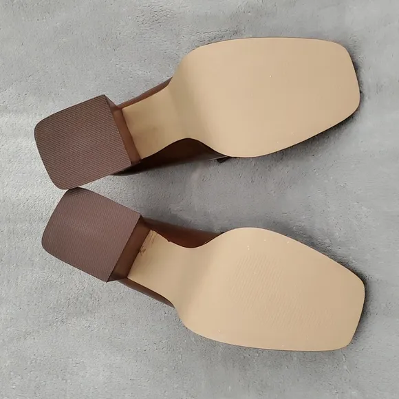 🆕️ STEVE MADDEN Etney Brown Wooden Platform Block Heel Loafers SIZE: 7M