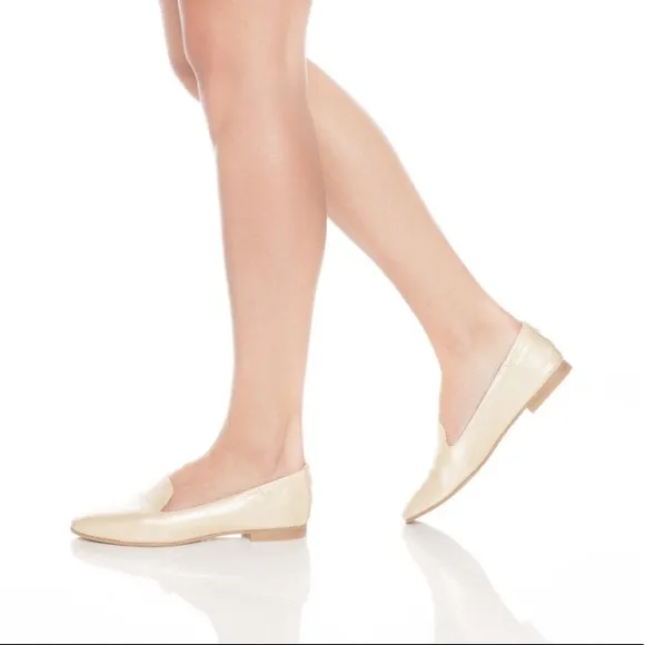 🆕 UKIES Bianca- Pearl Gold Nappa Flats