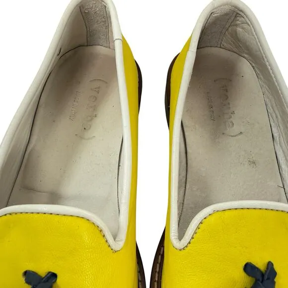 ( Verba ) Yellow Calf Leather Tassle Loafers women’s size EU 38 US 8 Italy
