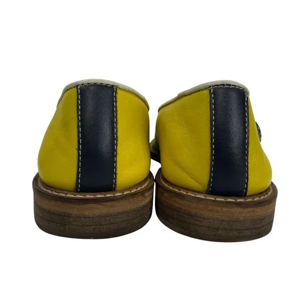 ( Verba ) Yellow Calf Leather Tassle Loafers women’s size EU 38 US 8 Italy