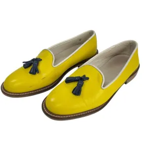 ( Verba ) Yellow Calf Leather Tassle Loafers women’s size EU 38 US 8 Italy