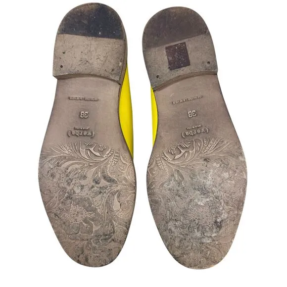 ( Verba ) Yellow Calf Leather Tassle Loafers women’s size EU 38 US 8 Italy