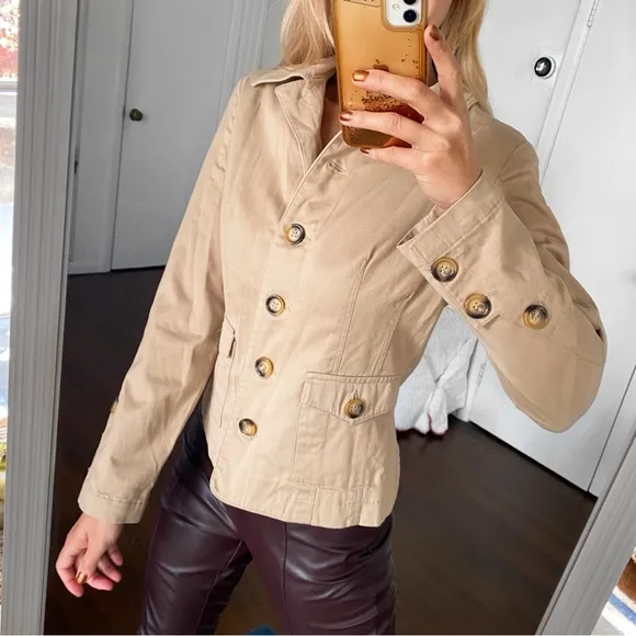 🍂 YESSICA CASUAL TAN CARGO BLAZER JACKET!