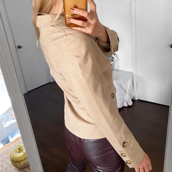 🍂 YESSICA CASUAL TAN CARGO BLAZER JACKET!