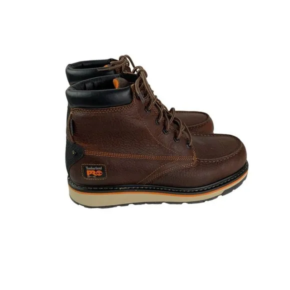 11.5W Wide Timberland Pro Men's Gridworks 6&quot; New Soft Toe Boots TBOA1KRQ214 Brow