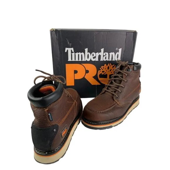 11.5W Wide Timberland Pro Men's Gridworks 6&quot; New Soft Toe Boots TBOA1KRQ214 Brow