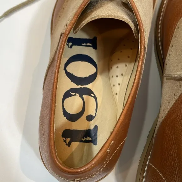 1901 Leather Oxford Loafers Size 10 M Brown And Tan Cushioned Soft Sole EUC