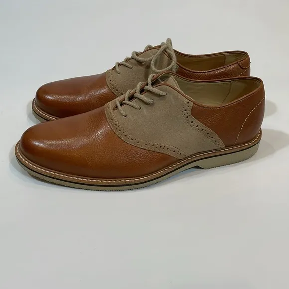 1901 Leather Oxford Loafers Size 10 M Brown And Tan Cushioned Soft Sole EUC