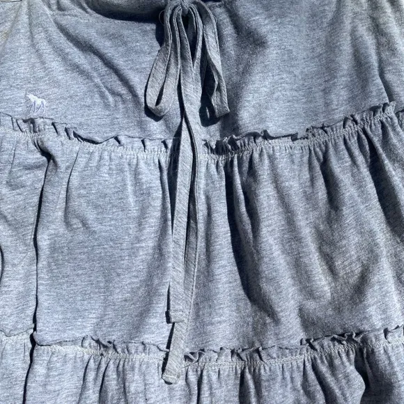 2000s BOHO CHIC ABERCROMBIE &amp; FITCH GRAY THREE TIERED MIDI SKIRT RARE ⭐️⭐️⭐️⭐️⭐️