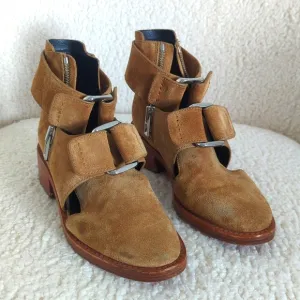 3.1 Philip Lim Brown suede cutout Adis ankle boots