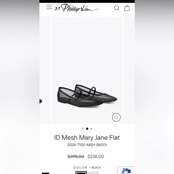 3.1 Phillip Lim Black Flats with Square Toe
