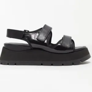 3.1 Phillip Lim Kate Grip Tape strap Black patent platform  sandals 40