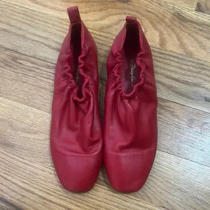 3.1 Phillip Lim red leather square toe flats