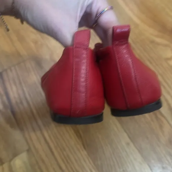 3.1 Phillip Lim red leather square toe flats