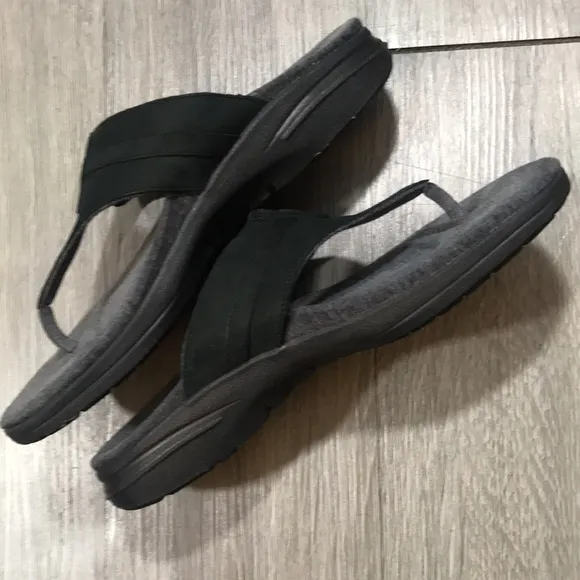 Abeo Bio System “Haven” Style Black Leather Thong sandals size 10