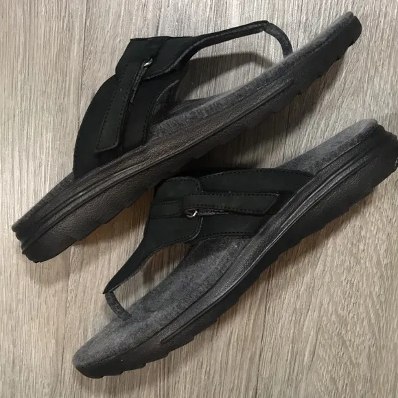 Abeo Bio System “Haven” Style Black Leather Thong sandals size 10