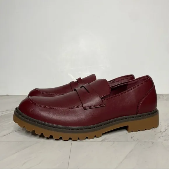 Abound Tate Burgundy Red Lug Penny Loafer 8 1/2 M