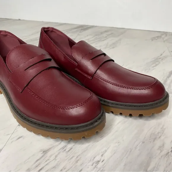 Abound Tate Burgundy Red Lug Penny Loafer 8 1/2 M