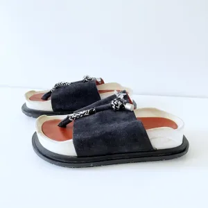 Acne Studios Suede Modern Thong Sandal Size 36 6 Rope Knot Platform