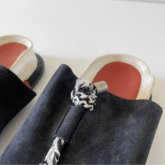 Acne Studios Suede Modern Thong Sandal Size 36 6 Rope Knot Platform