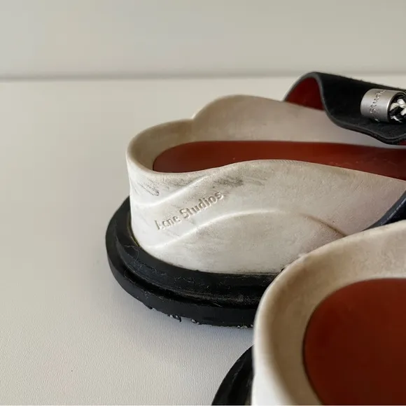 Acne Studios Suede Modern Thong Sandal Size 36 6 Rope Knot Platform