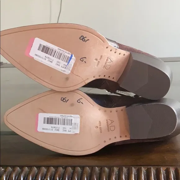 Ad &amp; Daughters Croco Embossed Leather Booties.