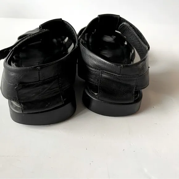 Adam Derrick To Boot New York Barbados Handmade Black Leather Sandals Size 40/7