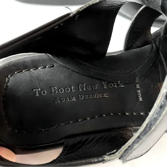 Adam Derrick To Boot New York Barbados Handmade Black Leather Sandals Size 40/7