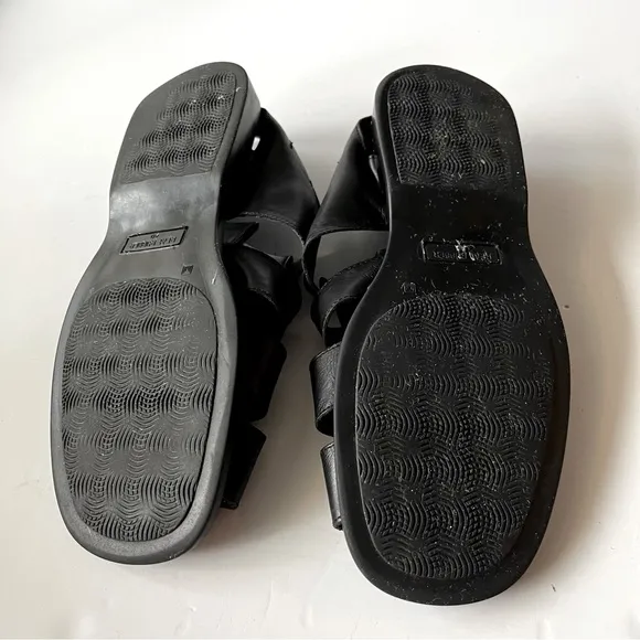 Adam Derrick To Boot New York Barbados Handmade Black Leather Sandals Size 40/7