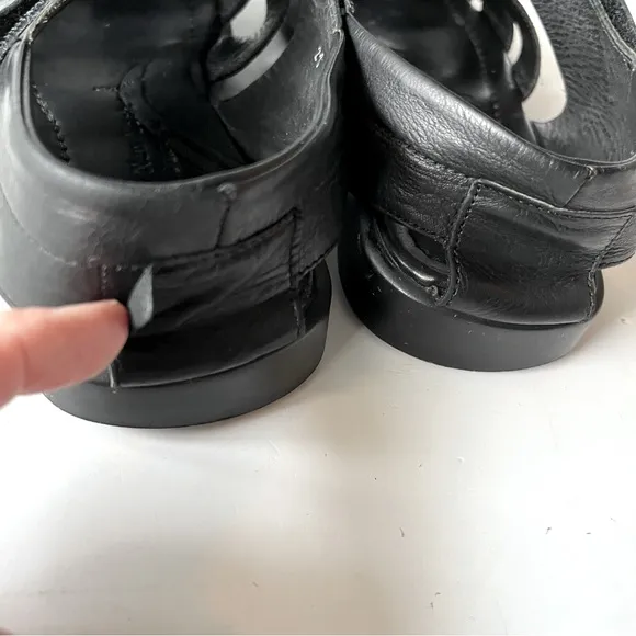 Adam Derrick To Boot New York Barbados Handmade Black Leather Sandals Size 40/7