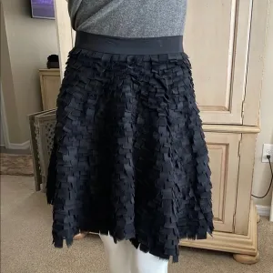 Adam Lippes Black layered silk fabric Skater circle  Skirt  6 NWT