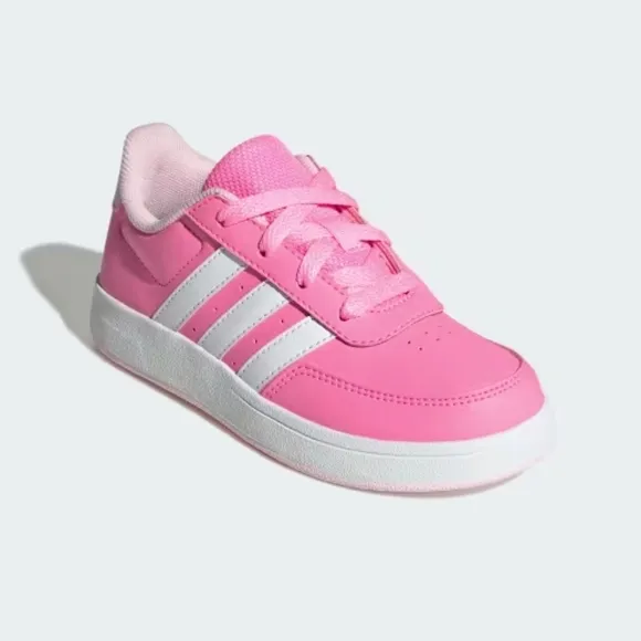 Adidas Breaknet Lifestyle Court Girls Pink &amp; White Lace Sneakers