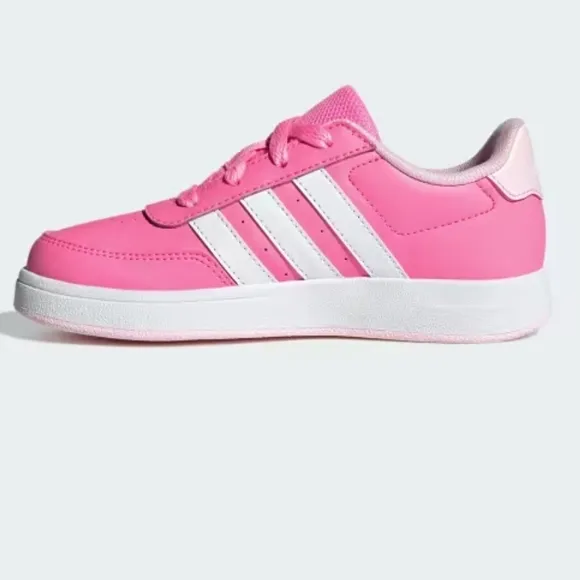 Adidas Breaknet Lifestyle Court Girls Pink &amp; White Lace Sneakers