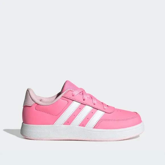 Adidas Breaknet Lifestyle Court Girls Pink &amp; White Lace Sneakers