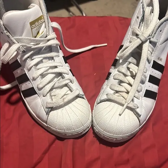 Adidas Classic White Sneakers with Black Stripes