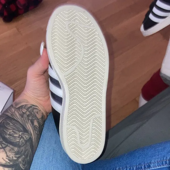 Adidas Kids Black and White Sneakers