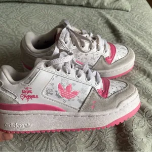 Adidas Kids' Pink and White Sneakers