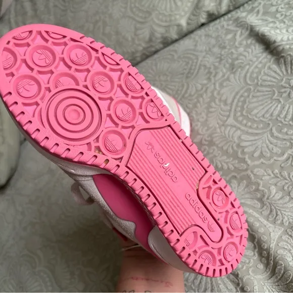 Adidas Kids' Pink and White Sneakers