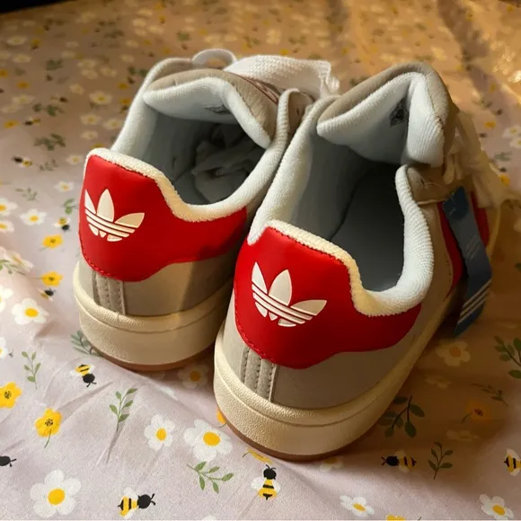 Adidas Kids Red and Gray Sneakers