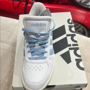 Adidas Kids White and Blue Sneakers