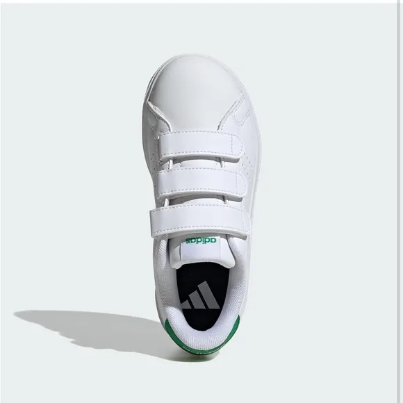 Adidas Kids White and Green Sneakers