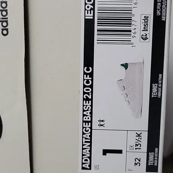 Adidas Kids White and Green Sneakers