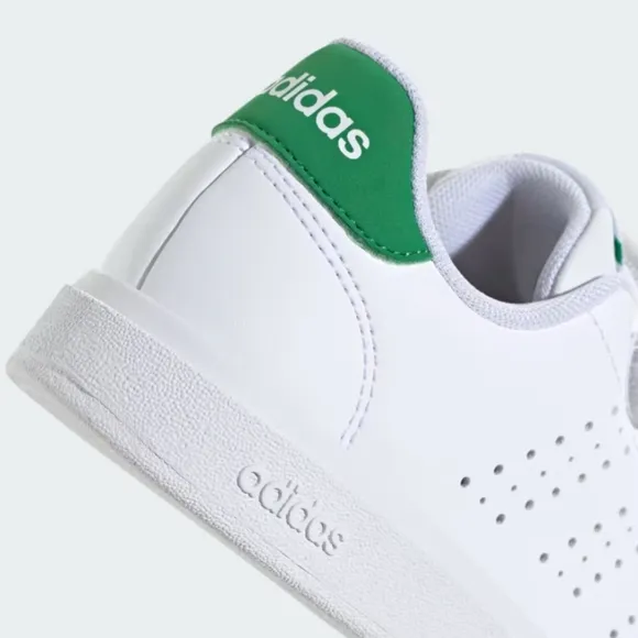 Adidas Kids White and Green Sneakers