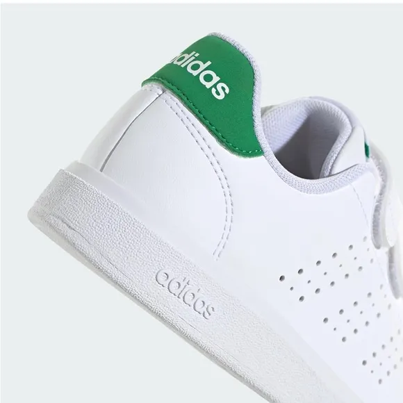 Adidas Kids White and Green Sneakers