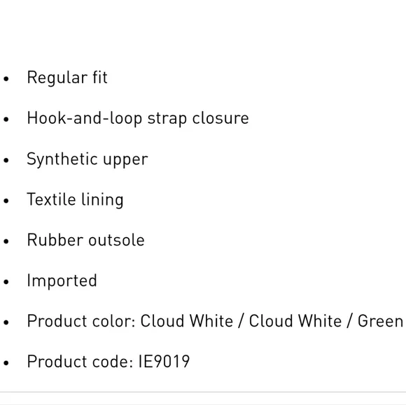 Adidas Kids White and Green Sneakers